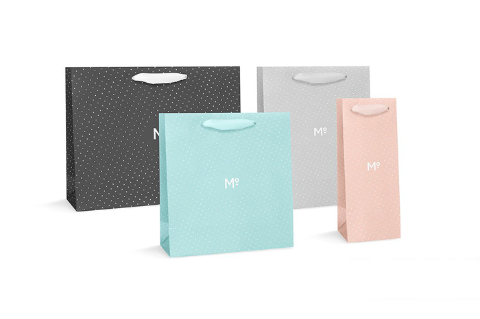 Different Sizes Paper Bags 4 Types Mockup