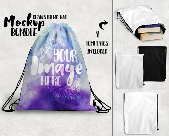 Drawstring Bag Mockup