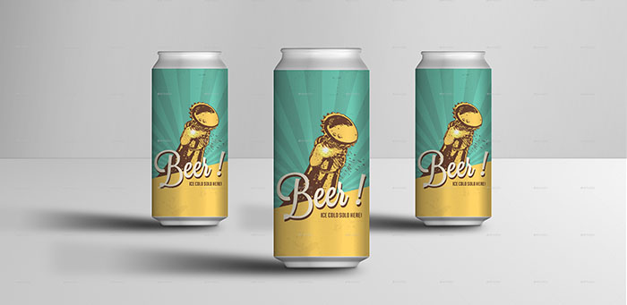 500ml Soda or Beer Can Mockup