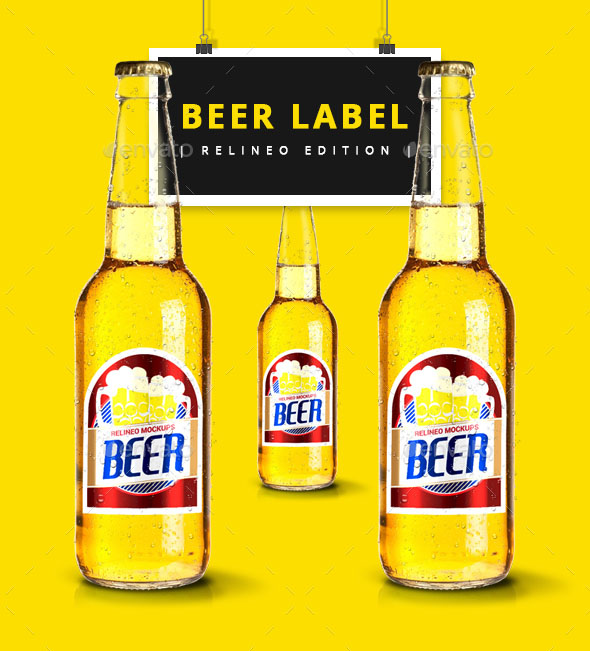 Beer Bottle Label Mockup Vol.3