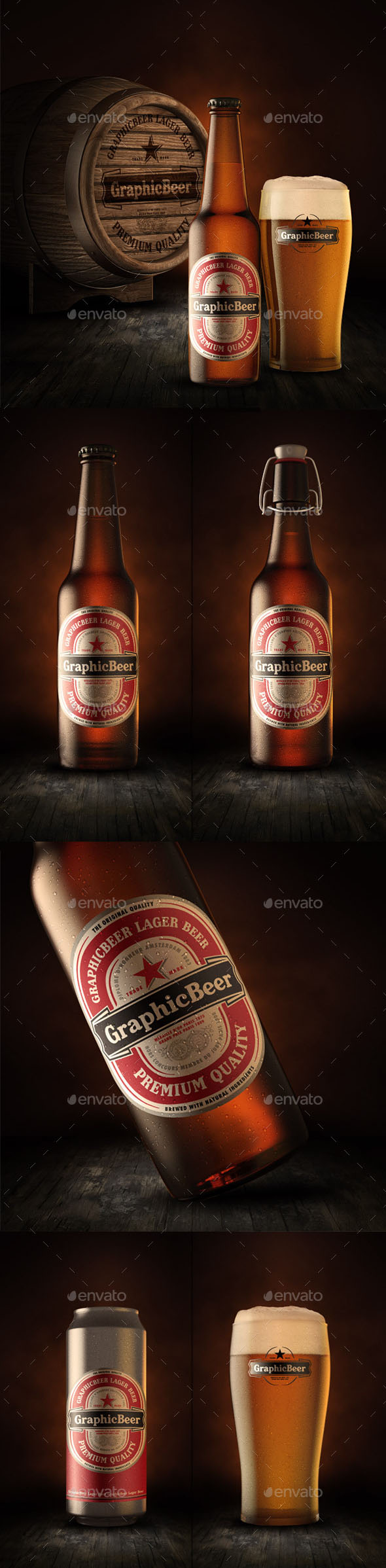 Realistic Beer Mockup Label