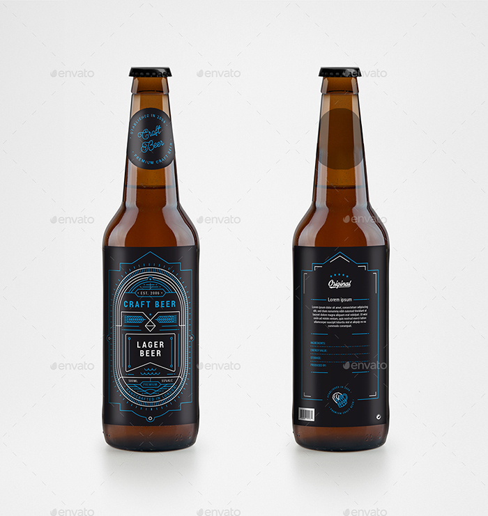 Beer Packaging Label – Linear Art