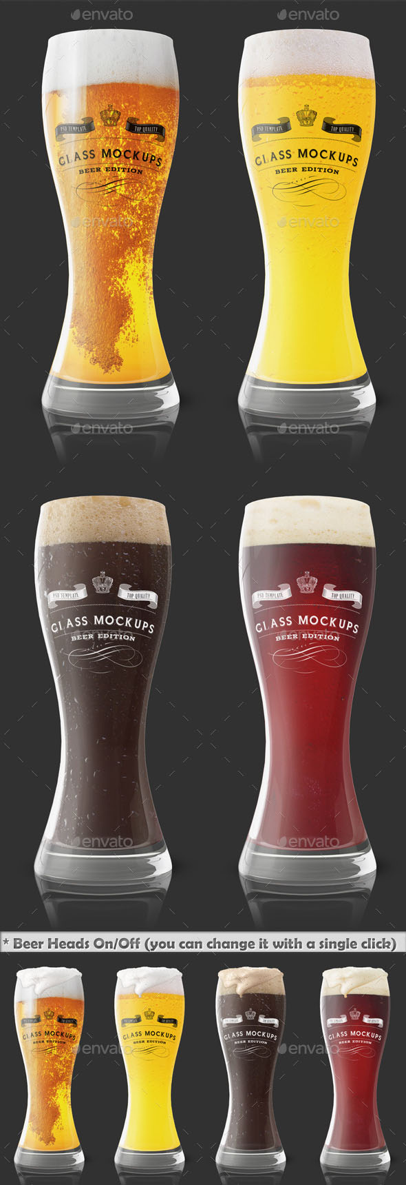 Glass Mockup – Beer Glass Mockup Edition Vol. 1