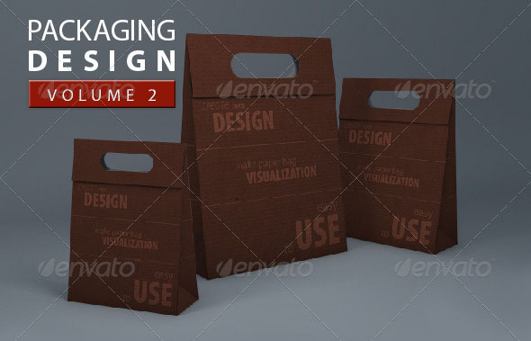 3D Paper Bag Mockup