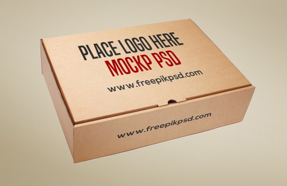 Free Brown Cardboard Mockup PSD