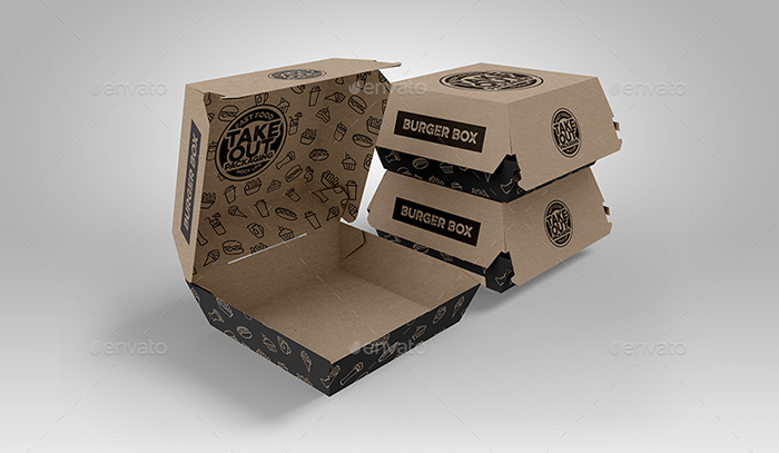 Burger Box Mockup Template