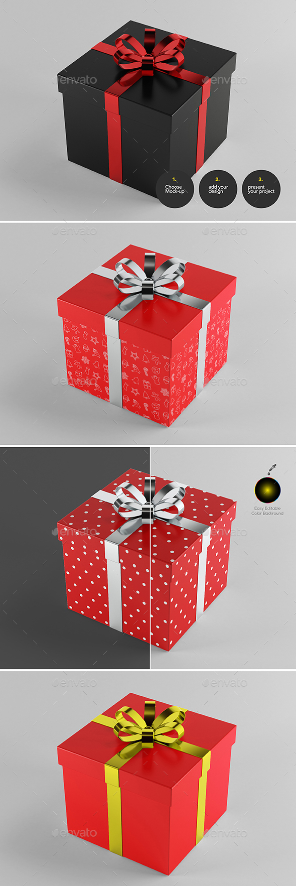 Gift Box Design Mockup Template