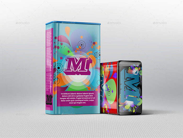 Tin Box Packaging Mockup