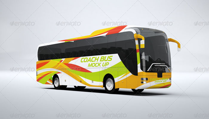 Premium Coach Bus Mock Up