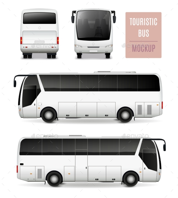 Premium Touristic Bus Realistic Advertising Template