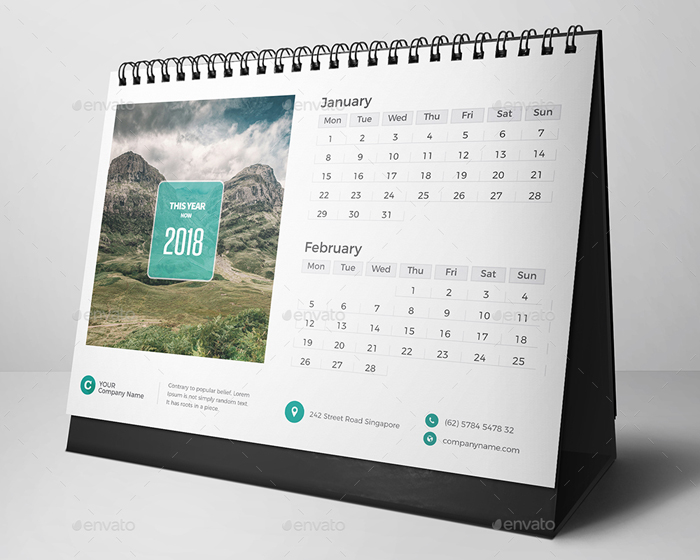 PSD Desk Calendar 2018