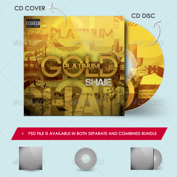 CD Cover + Disc Mockup (Premium)