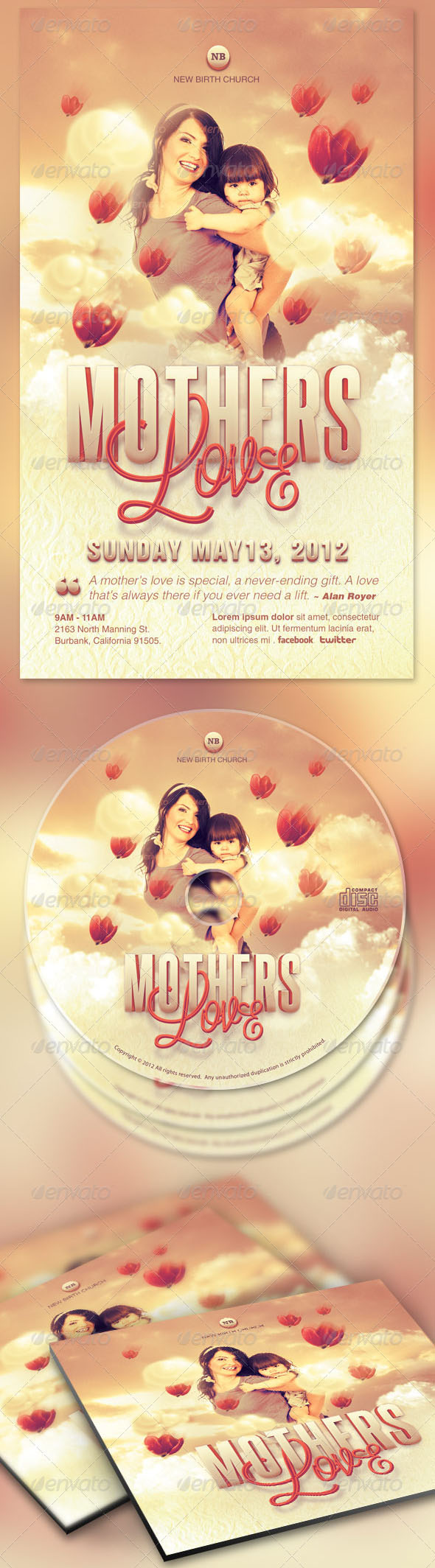 Mother Love Flyer and CD Template