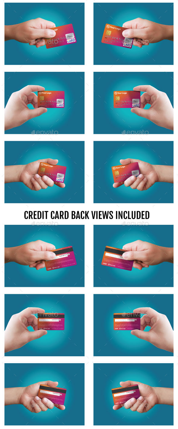 Premium Credit Card and Hand Mockup