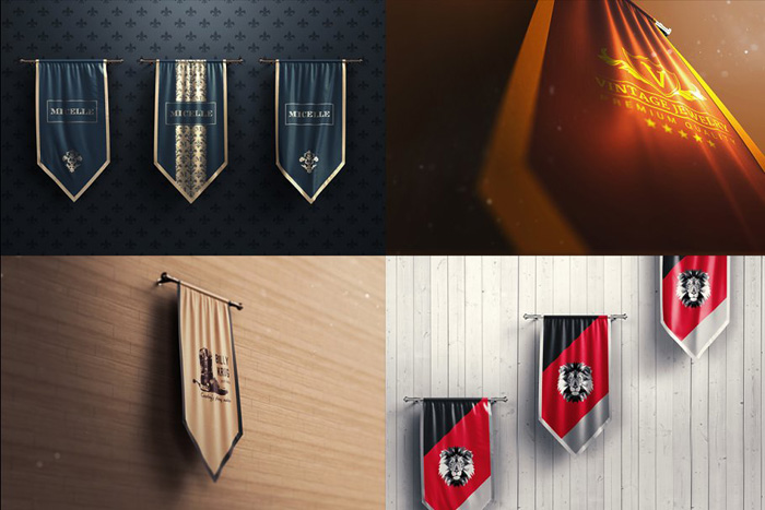10 Realistic 3D Flags Mock-Up
