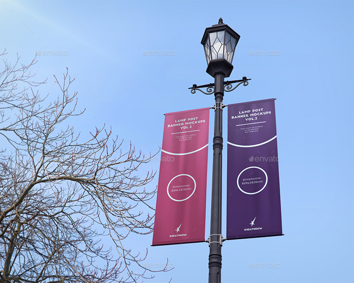 City Lamp Post Banners Mock-Ups Vol.2