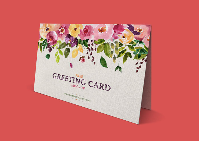 Free Standing Greeting Card Mockup