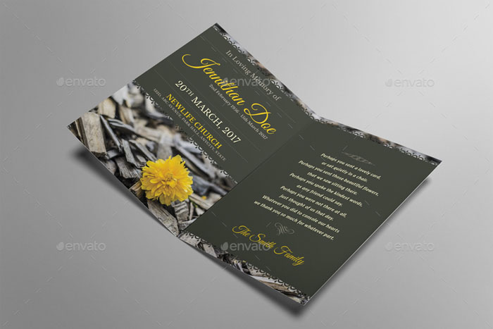 Funeral Program Thank You Card Template 06