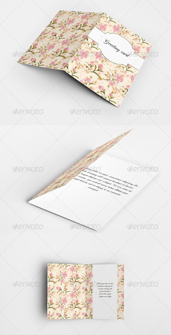 Floral Greeting Cards/ Invitation Mock-Up Set