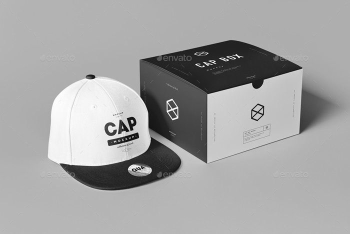Premium Cap & Box Mockup