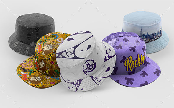 Cap Bucket Hat Mockup Bundle