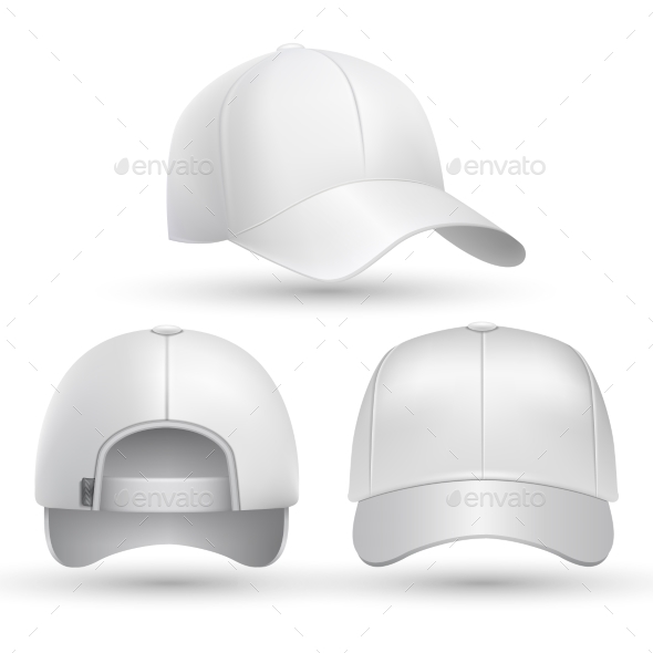 Realistic Baseball Cap Set