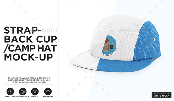 Strapback Cap / Camp Hat Mockup