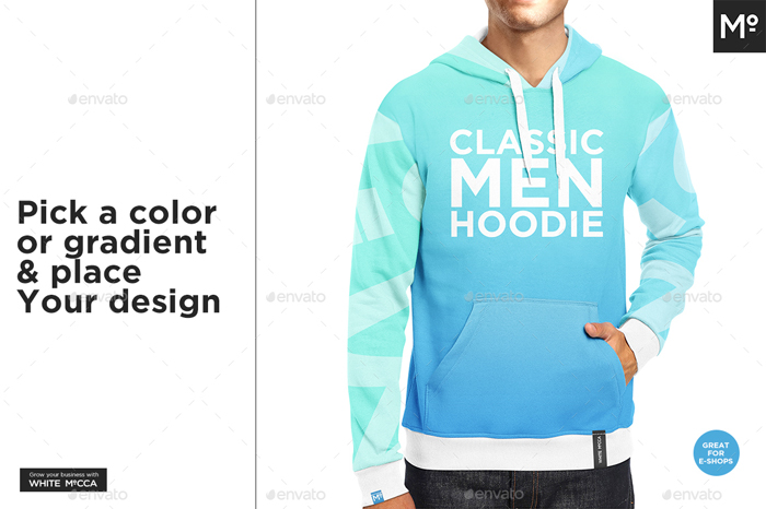 Men Hoodie Raglan & Classic Mockup (PSD)