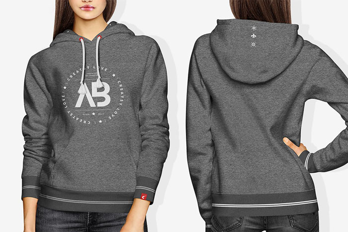 Custom Design Women Hoodie Mockup Set