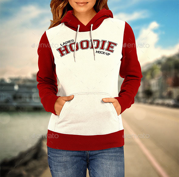 Transparent Background Ladies Hoodie Mockup