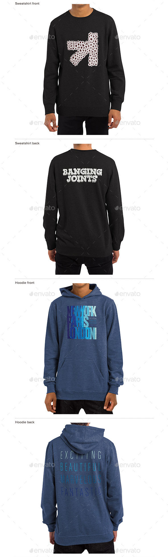 T-Shirt Longsleeve Sweatshirt Hoodie Mockup