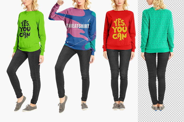 300 DPI Women Sweatshirt Mockup