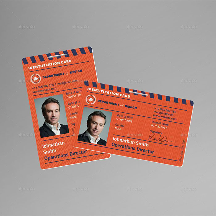 Lanyard Card Mockup With Filled Background