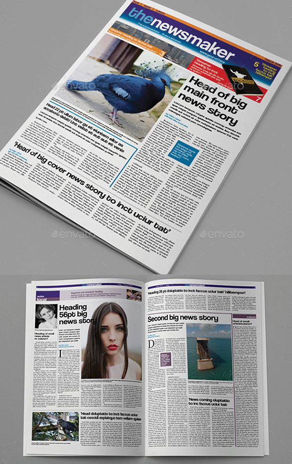 8 Pages – Tabloid Newspaper Template