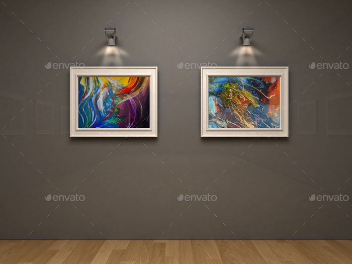 Premium Art Gallery Wall Framed Mockup