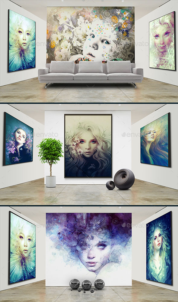 Interior Gallery / Wall Art and Frames Mockups