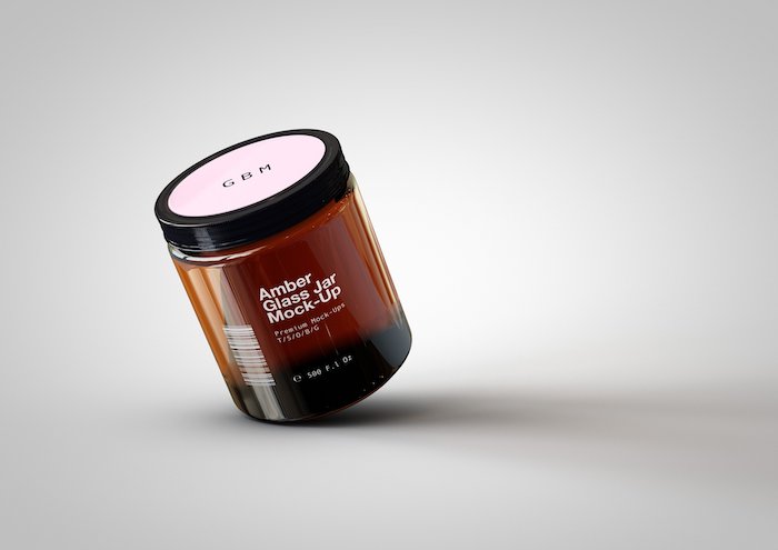 Amber Glass Jar Mock-Up