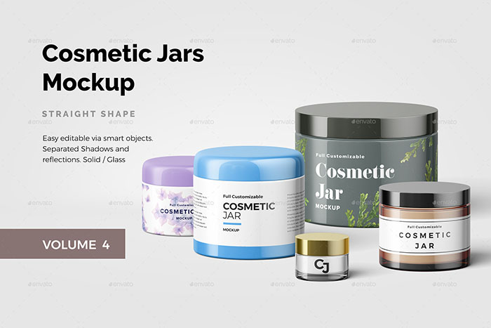 Straight Shape Cosmetic Jar Mockup