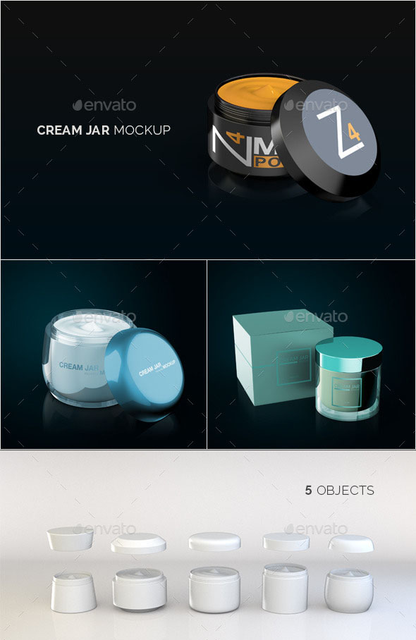 Premium – Cream Jar Packaging Mockup