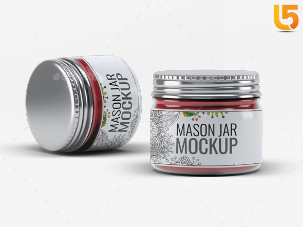 6 Photorealistic Mason Jar Mock-Up V.3