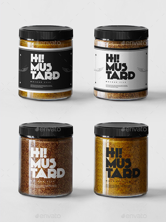 Mustard Jar Mockup Template – Premium