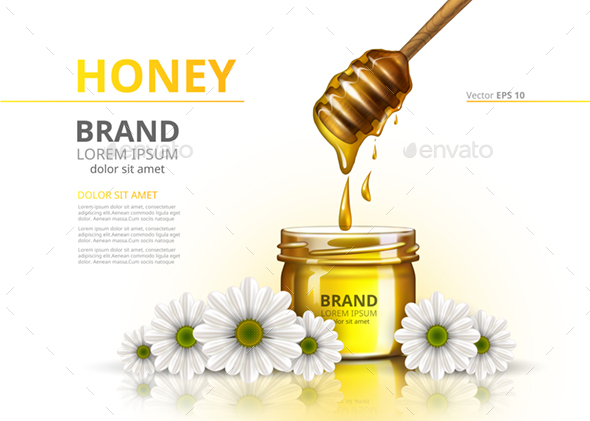 Premium – Realistic Honey Jar Mockup