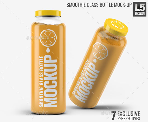 Premium – Smoothie Glass Bottle Mockup Template