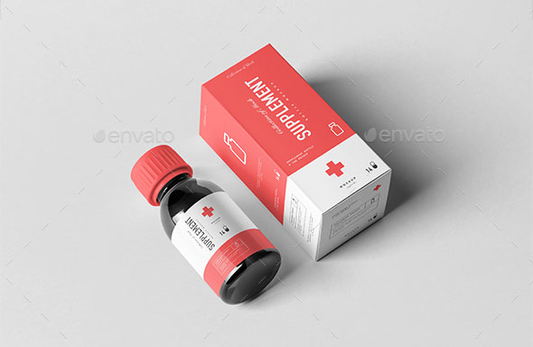 Supplement Bottle & Box Mockup 2