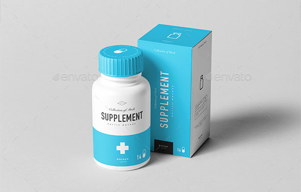 Advanced Supplement Bottle & Box Mockup 9