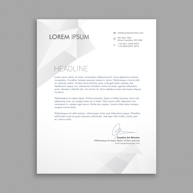 Business Letter with Grey Polygons