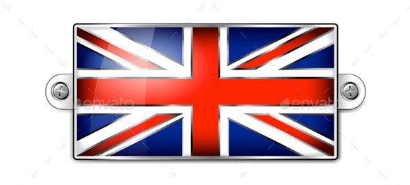 British Union Jack Flag Enamel + Background