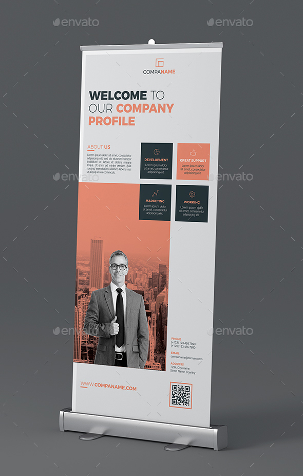 Print Ready Clean Roll-Up Banner Design