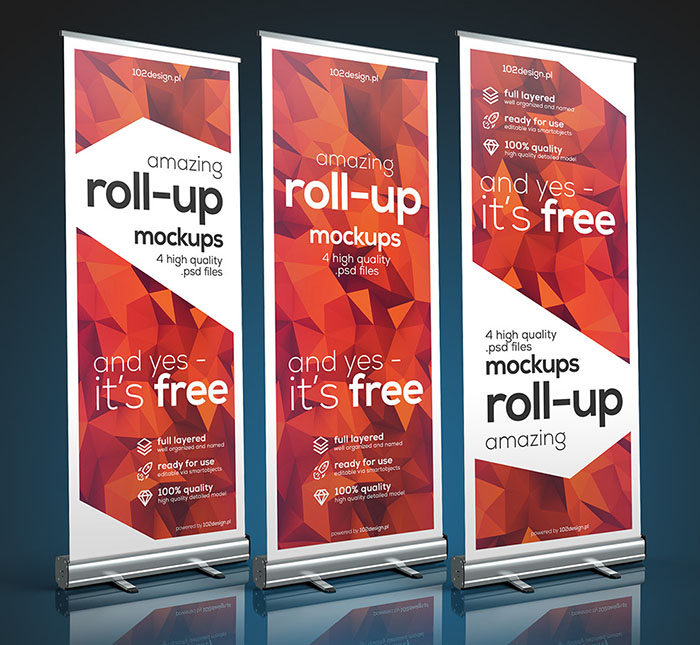 Free Roll-up Mockup PSD