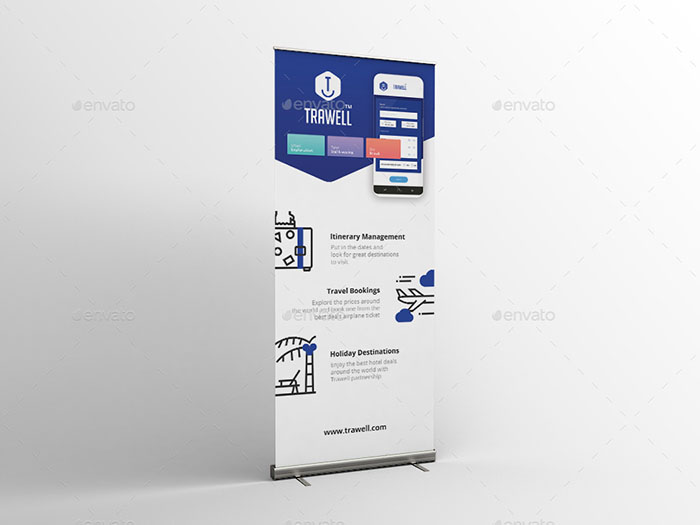 Mobile App Roll Up Banner Set